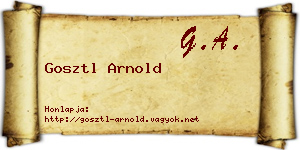 Gosztl Arnold névjegykártya